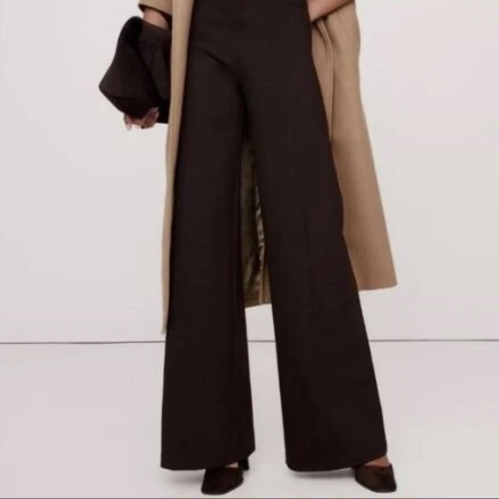 Wide Leg Black Dress Pants for Women
